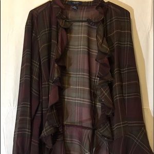 Chaps sheer button up shirt sz 1X